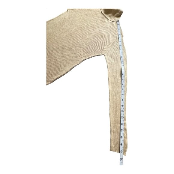 Brooks Brothers 100% Silk Turtleneck Sweater Beige Ribbed Knit Women’s M - Picture 7 of 8